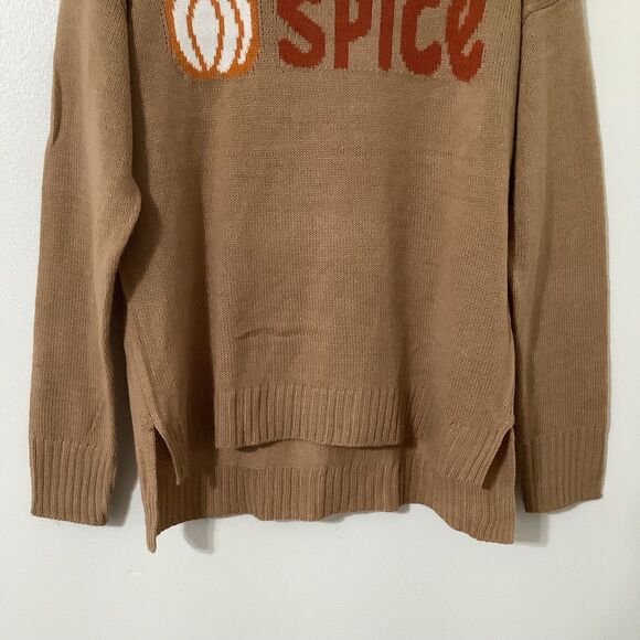 Orange Fall Autumn Cozycore Comfy Pumpkin Spice Graphic Oversized Knit Sweater M - Picture 3 of 8